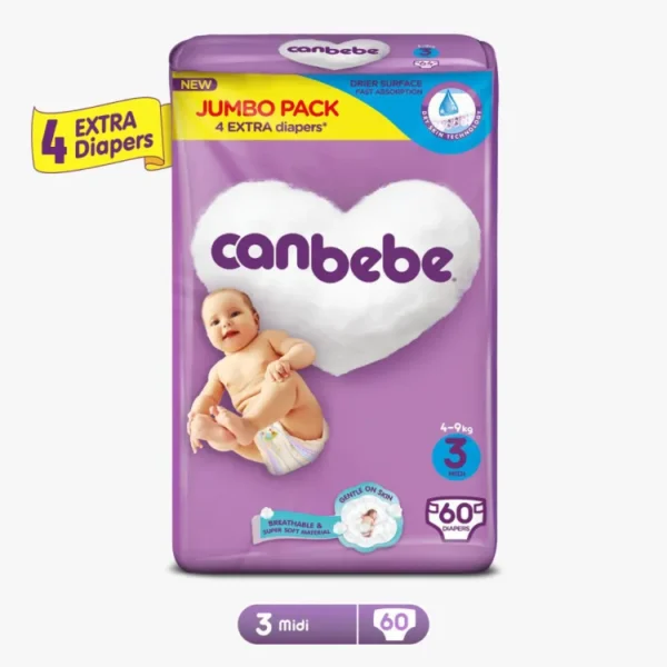 Canbebe Jumbo Midi (Size3,4-9kg, 60Pcs)