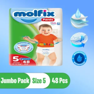 Molfix Diaper Jumbo Pack Pants, Size 5 (12-17KG-48Pcs)