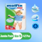 Molfix Diaper Jumbo Pack Pants Size6, (15+Kg-42Pcs)