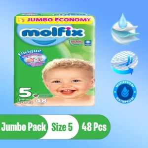 Molfix Size5,Diaper Jumbo Pack - Junior (11-18Kg, 48 Pcs)