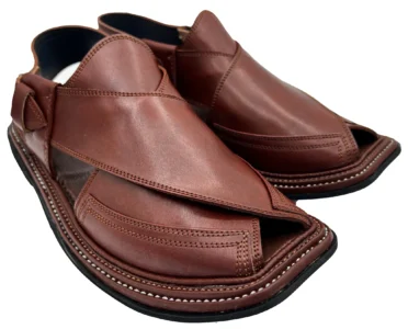 Triple Gear Peshawari Chappal Burgundy